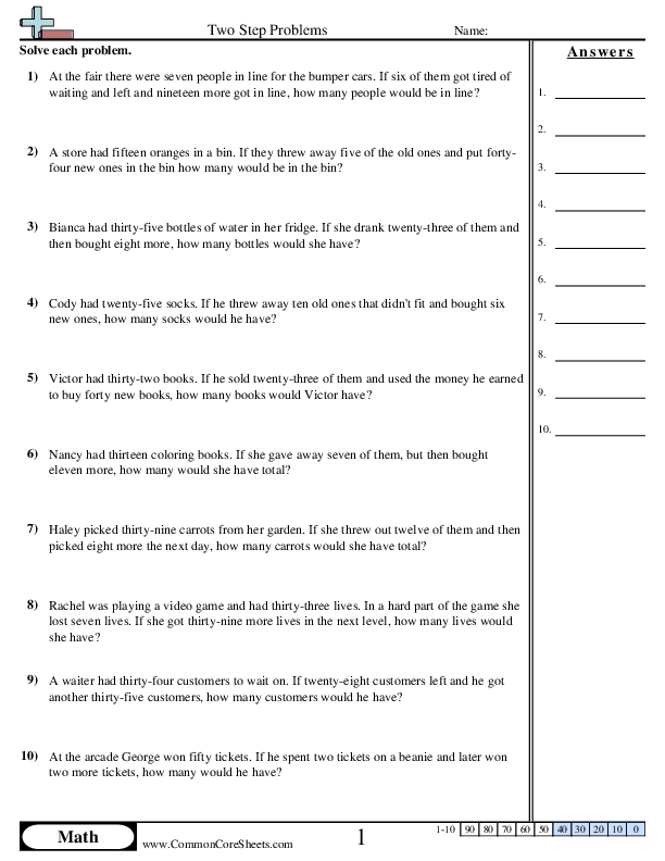2.oa.1 Worksheets - Subtract & Add worksheet